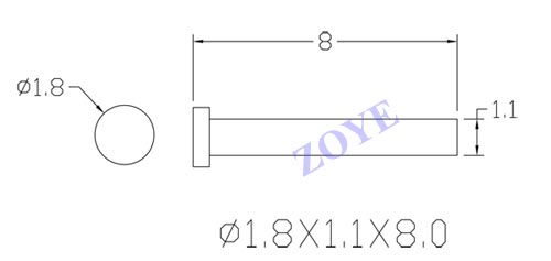 8mm metal pin for eyeglass hinge from ZOYE