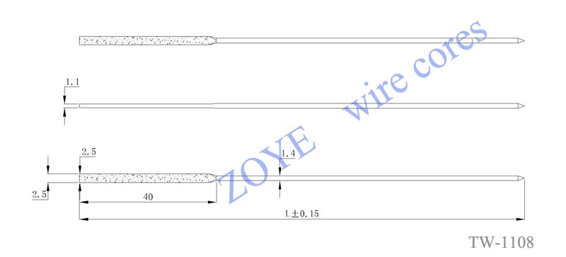 2.5mm wide wire cores without hinges for plastic eyeglass temples