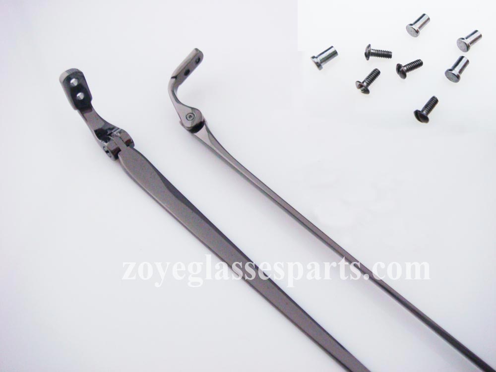 eyeglass arms 145mm gun color stainless steel with acetate temple cover for DIY your own eyewear frame